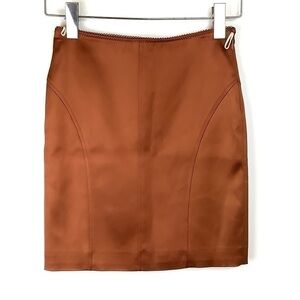 WILFRED ARITZIA BODYCON COPPER SATIN SKIRT
